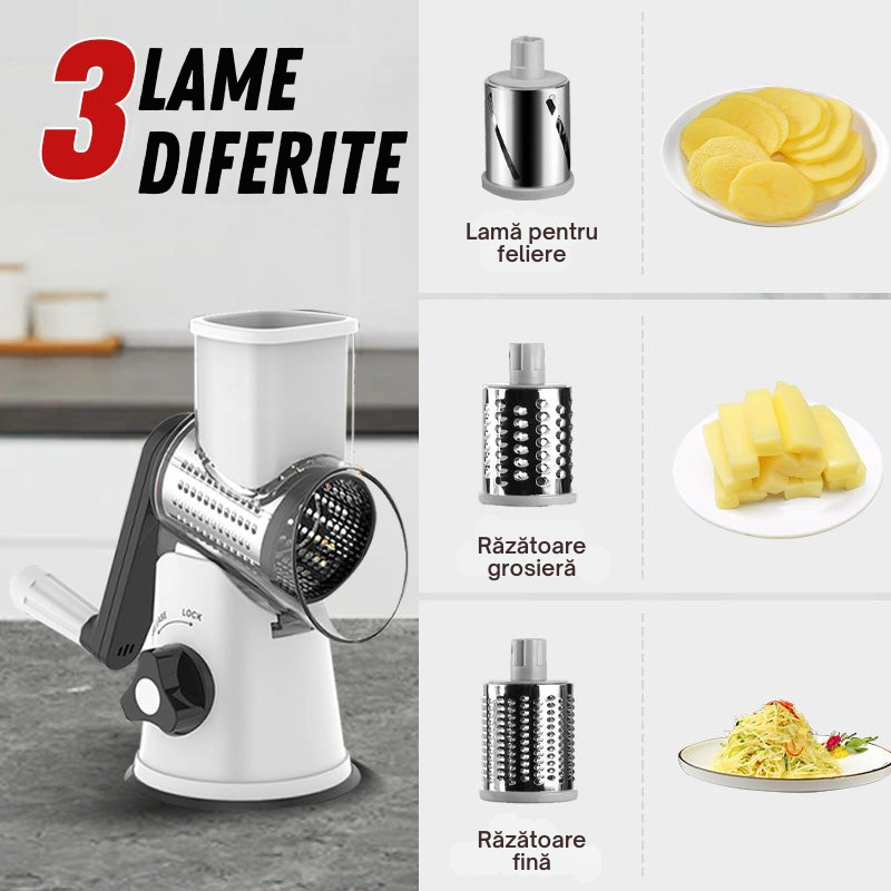 SpeedMill™ – Răzătoare și Tocător Manual Multifuncțional