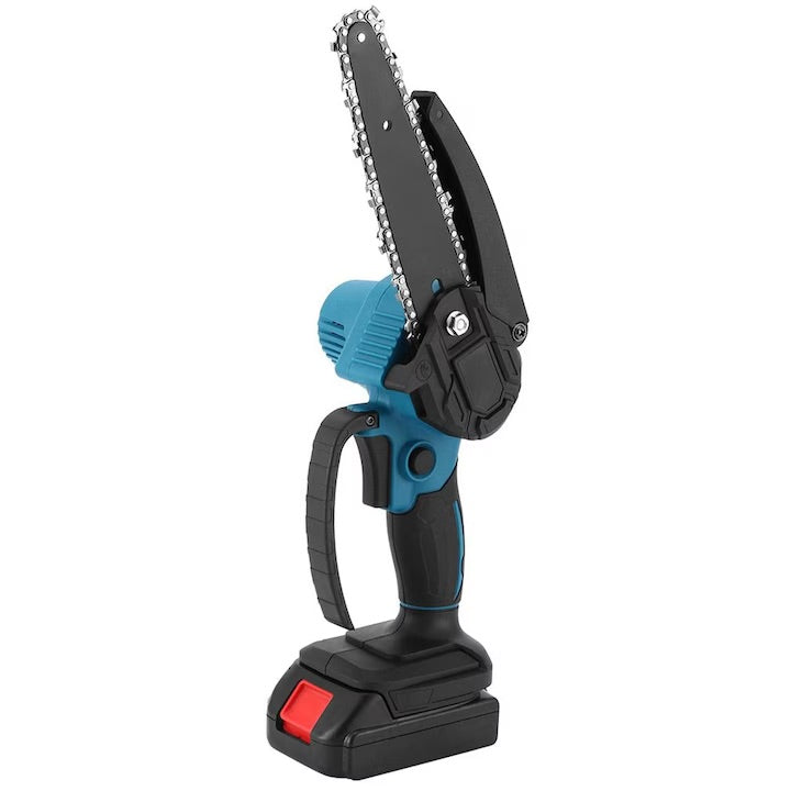 Mini Drujba electrica portabila, 2 acumulatori de 48V, lama de 15.5 CM și 2 lanțuri incluse