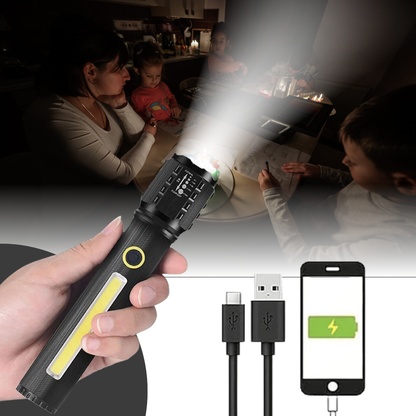 TitanLux™ – Lanternă LED Reîncărcabilă cu Iluminare Avansată