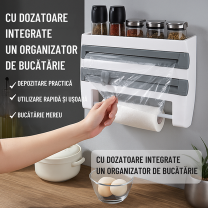 NeatBud™ – Organizator 3 în 1 pentru Bucătărie cu Suport pentru Folie