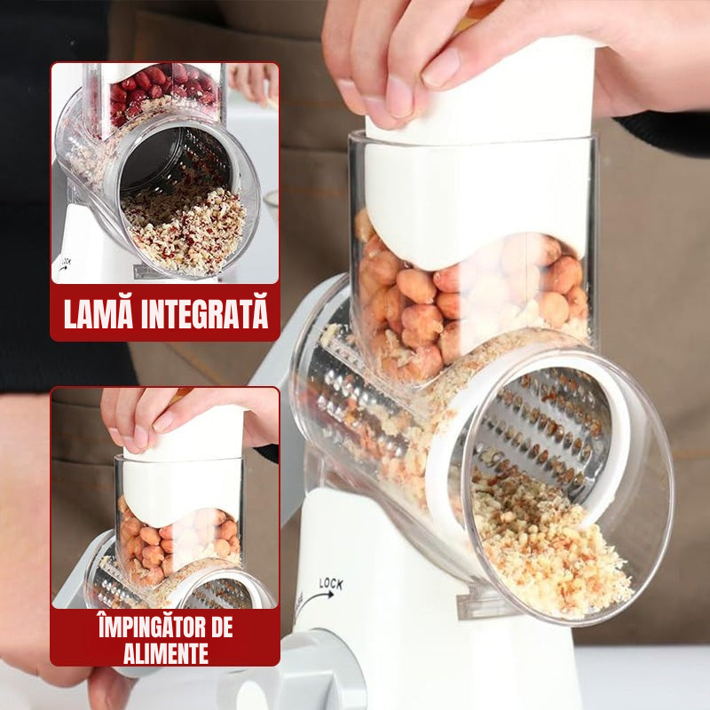 SpeedMill™ – Răzătoare și Tocător Manual Multifuncțional