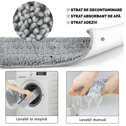 FlatMop™ – Mop Cu Găleată 7L + 5 Rezerve Cadou (Promoție Valabilă Doar Azi)