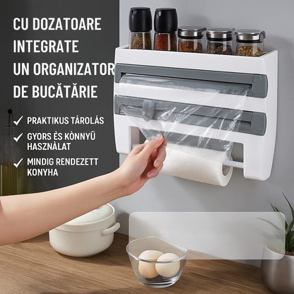 NeatBud™ – Organizator 3 în 1 pentru Bucătărie cu Suport pentru Folie
