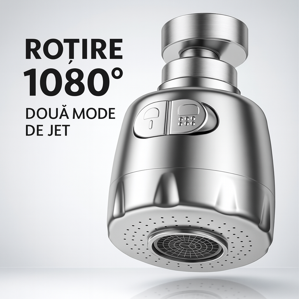 FlexiJet™ – Cap de Robinet cu Rotație și Filtru Integrat