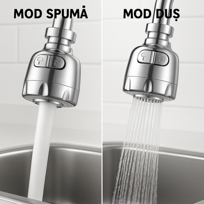 FlexiJet™ – Cap de Robinet cu Rotație și Filtru Integrat