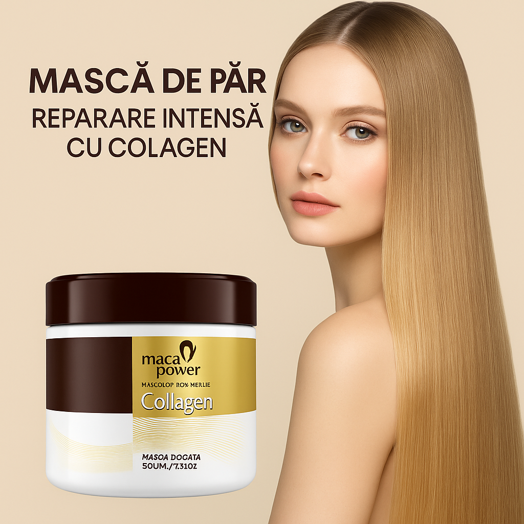 Mască de Păr cu Colagen – Reparare Intensă & Strălucire Instantă