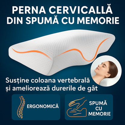 💤 Pernă Cervicală Ortopedică din Spumă cu Memorie