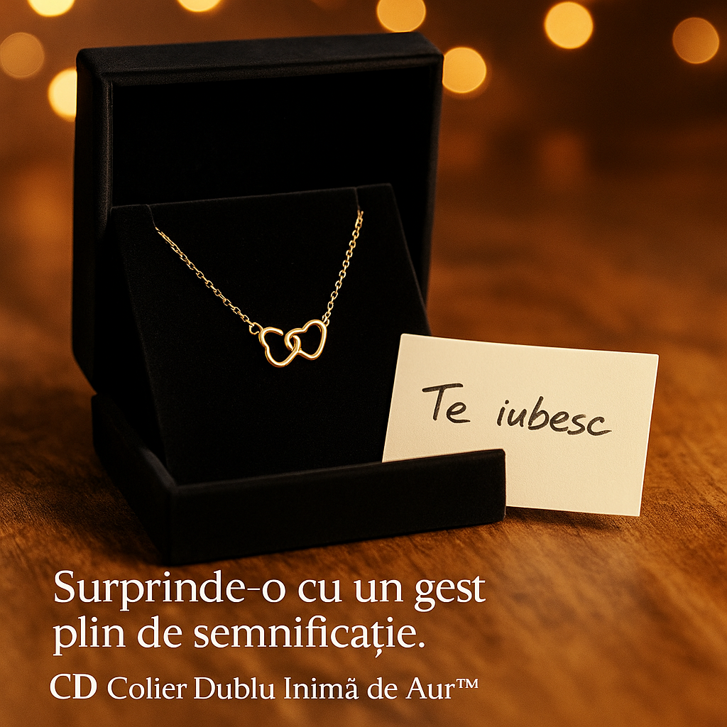 Colier Dublu Inimă de Aur™ – Simbolul Iubirii Eterne