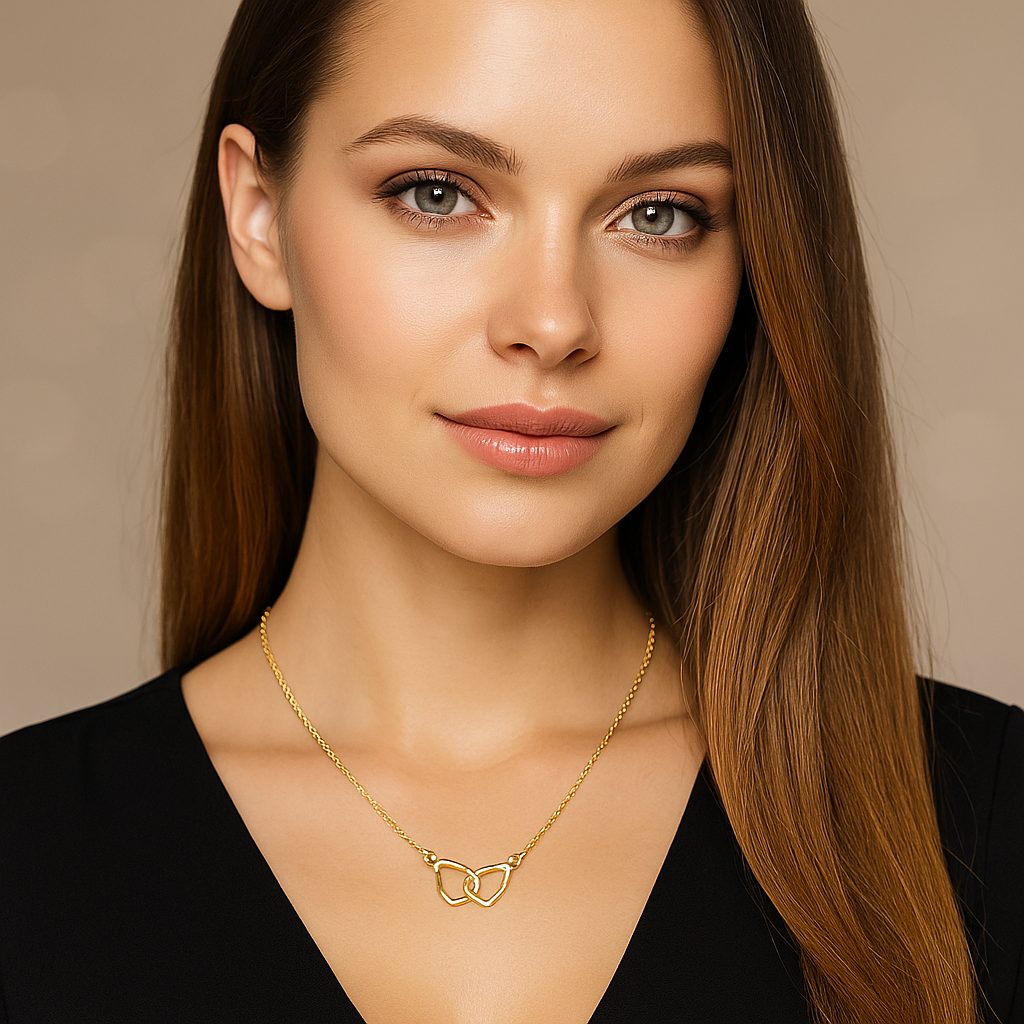 Colier Dublu Inimă de Aur™ – Simbolul Iubirii Eterne