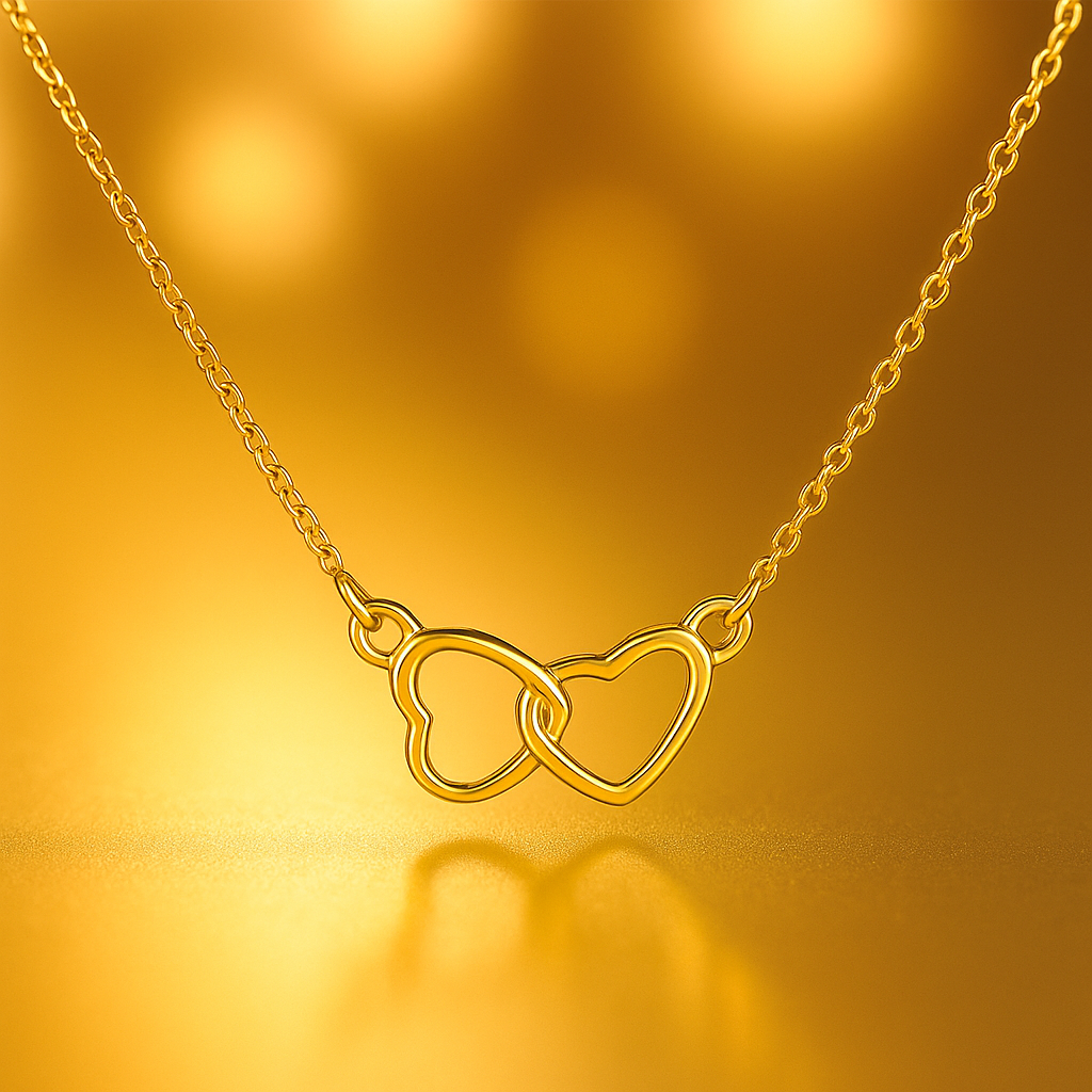 Colier Dublu Inimă de Aur™ – Simbolul Iubirii Eterne