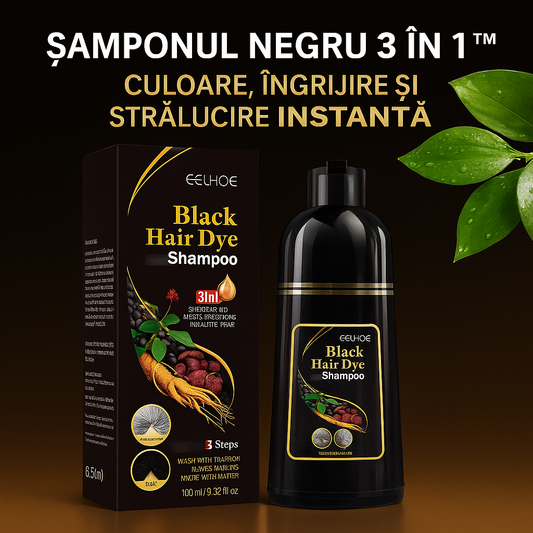 Șampon Negru 3 în 1™ – Culoare, Îngrijire și Strălucire Instantă