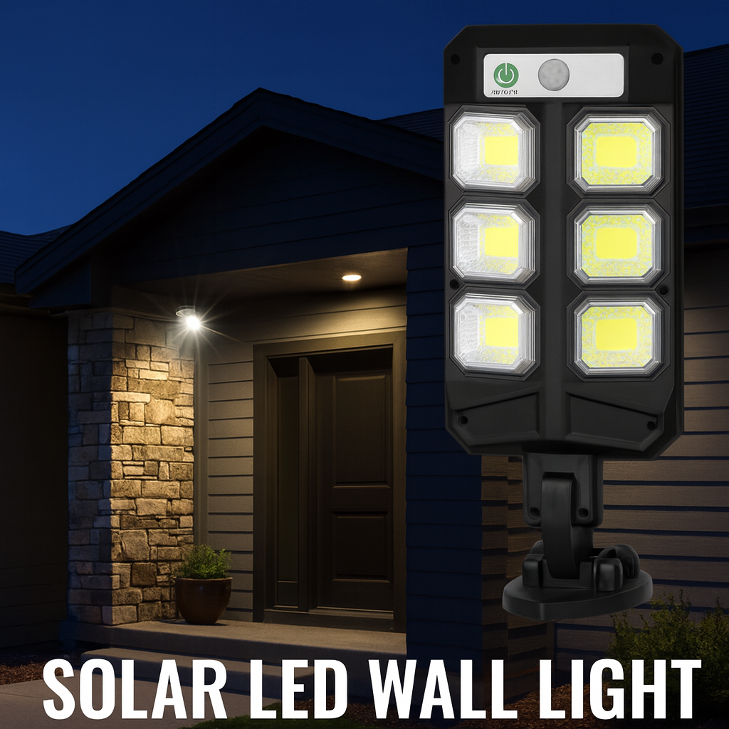 Lampă Solară de Perete 72 LED – Iluminare Puternică cu Senzor PIR