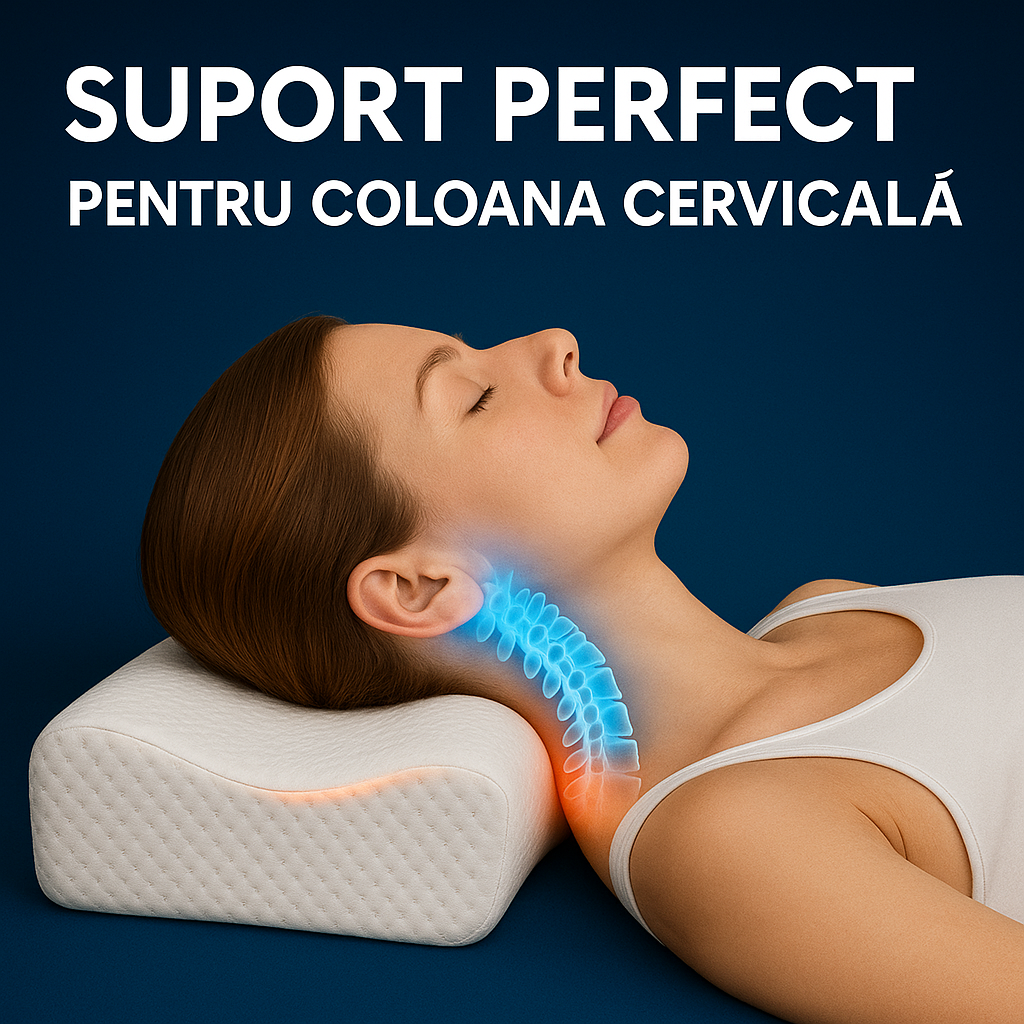 💤 Pernă Cervicală Ortopedică din Spumă cu Memorie