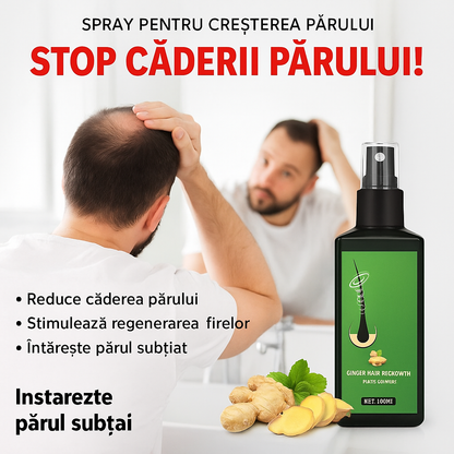 Ginger Hair Regrowth – Spray Natural cu Extract de Ghimbir
