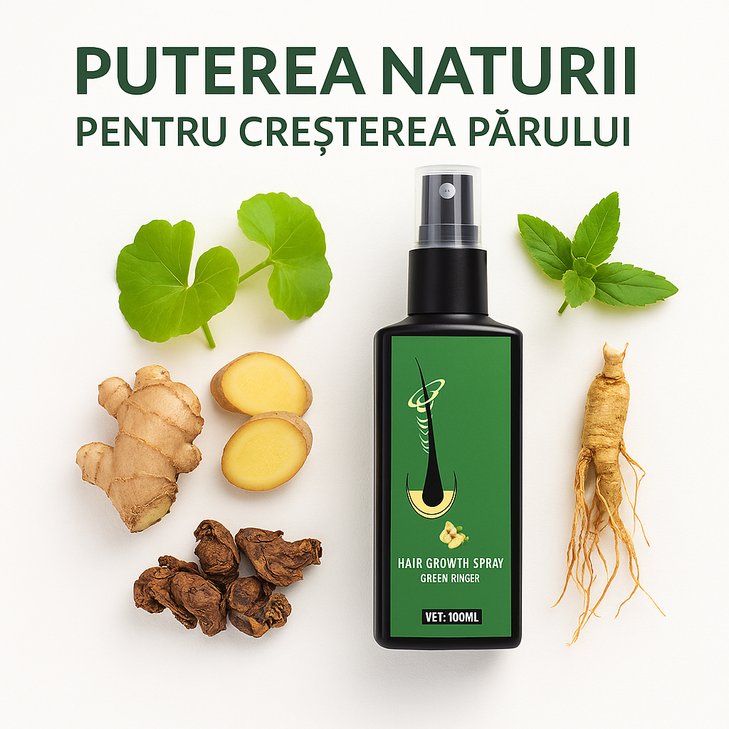 Ginger Hair Regrowth – Spray Natural cu Extract de Ghimbir