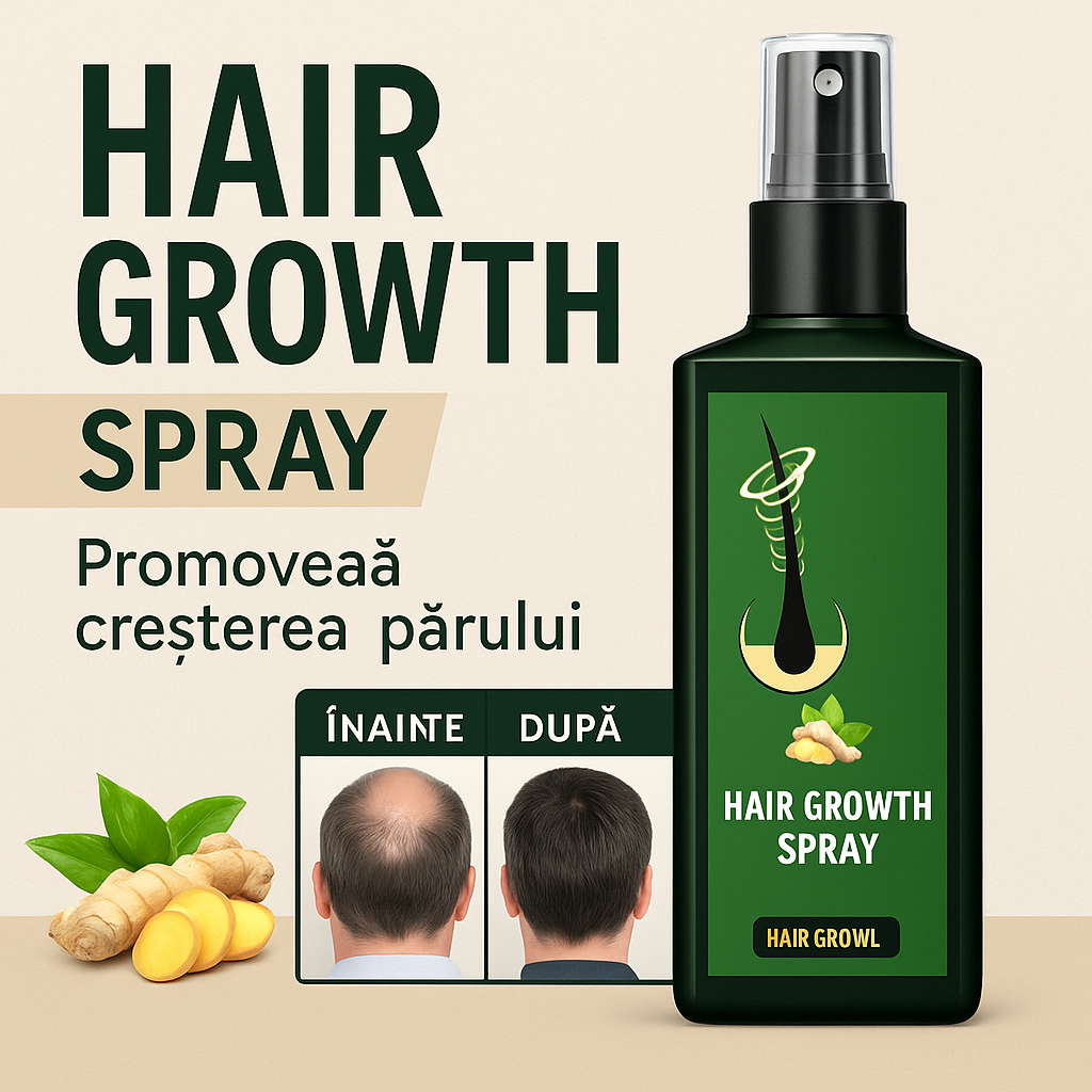 Ginger Hair Regrowth – Spray Natural cu Extract de Ghimbir