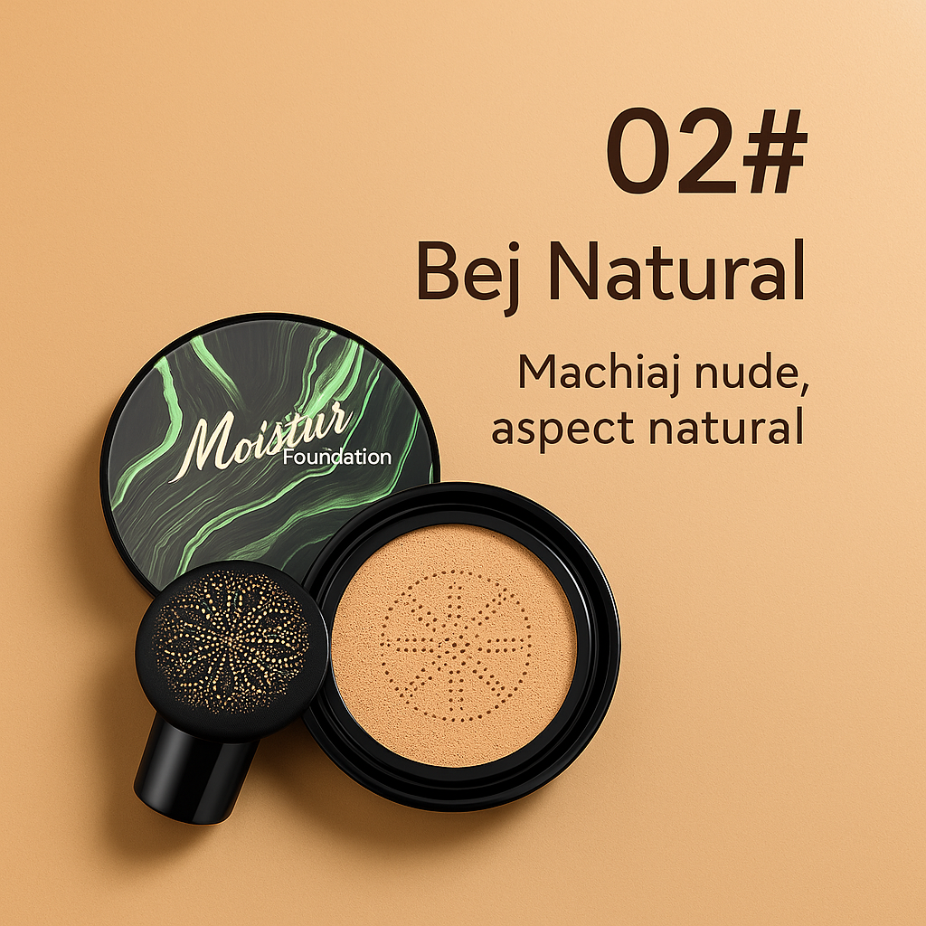 DermaGlow™ - Fond de ten Air Cushion cu Pigmenți Minerali