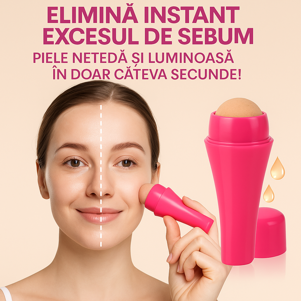 Roller Volcanic™ – Piele fără sebum, proaspătă toată ziua!