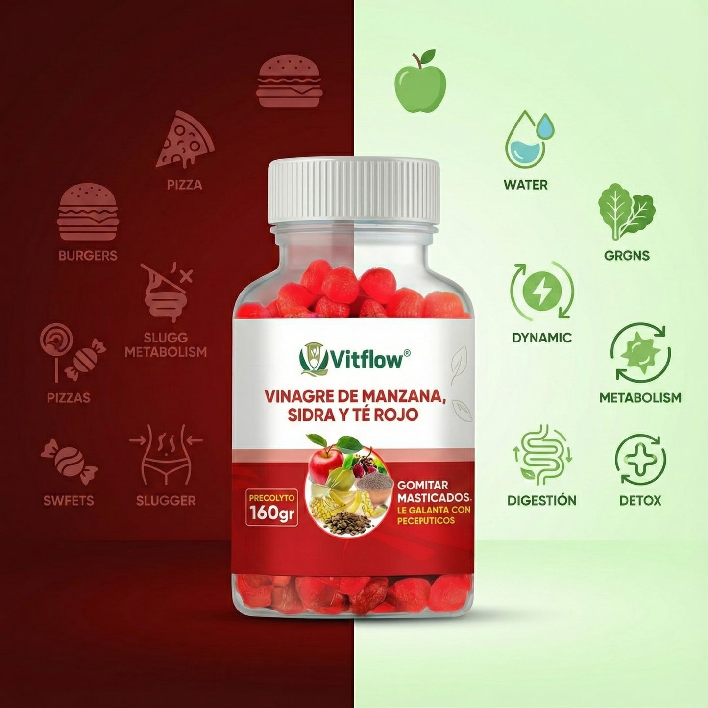 PureCider Boost™ – Gummies cu Oțet de Mere pentru Detox