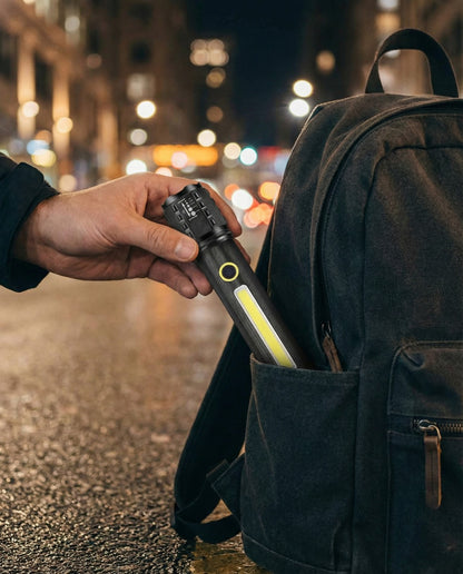 TitanLux™ – Lanternă LED Reîncărcabilă cu Iluminare Avansată