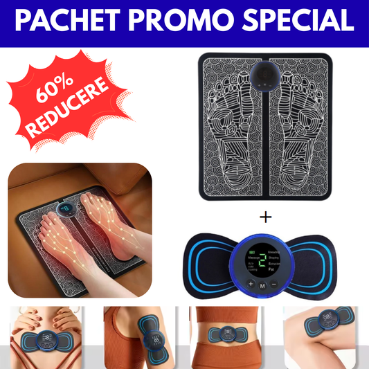 Pachet Promo 1+1: Stimulator Electric + Aparat de Masaj pentru Picioare
