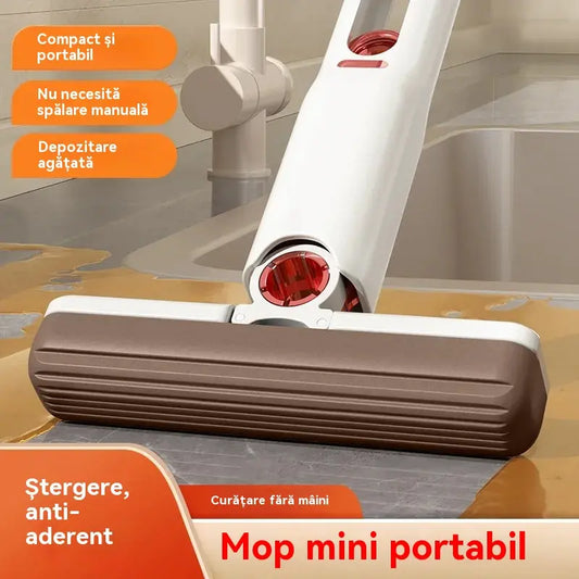 ✨ Mop Mini Absorbant – Curățare Rapidă, Fără Efort, Stoarcere Automată ✨