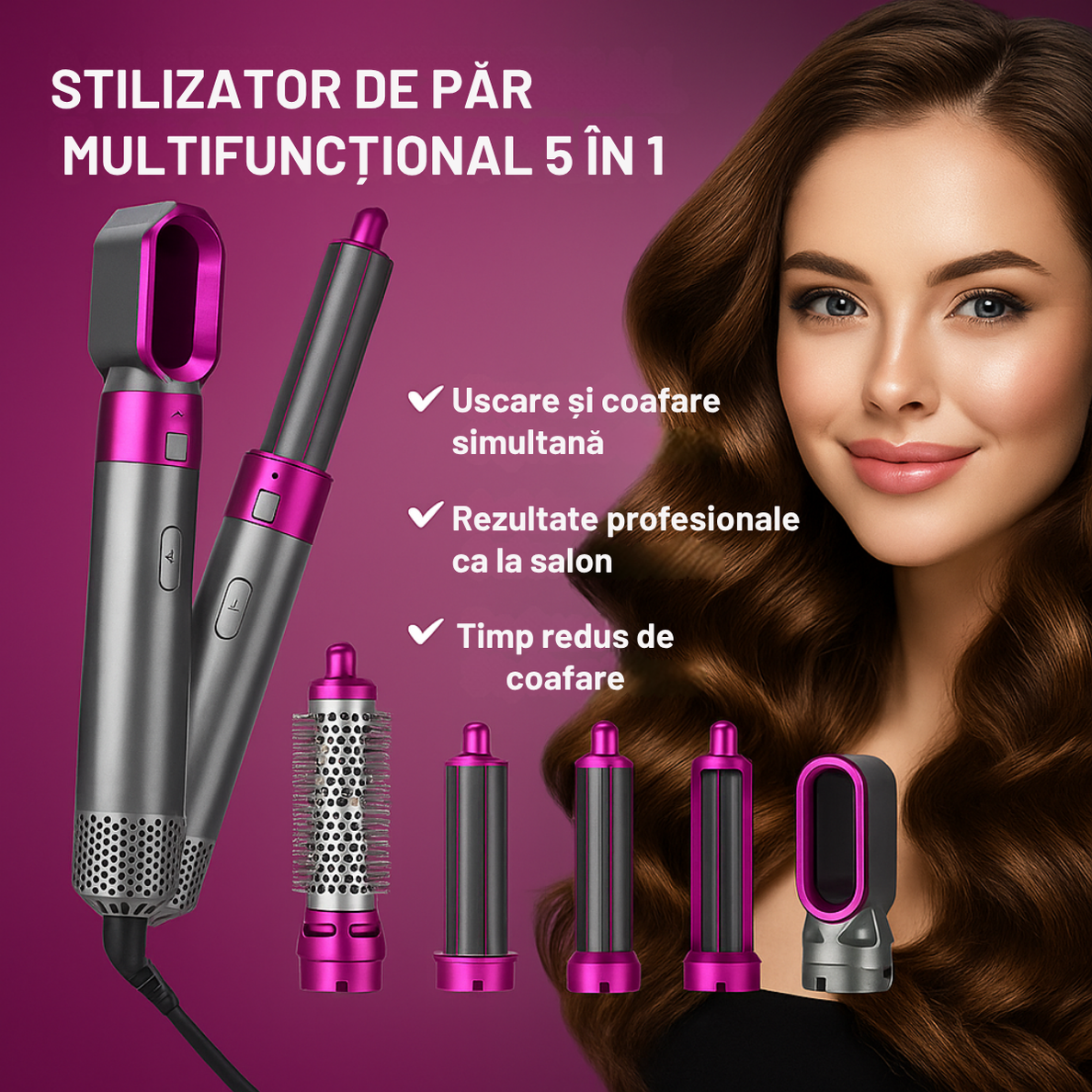 AirStyler 5 în 1 – Coafare rapidă, volum și strălucire în fiecare zi! - 2