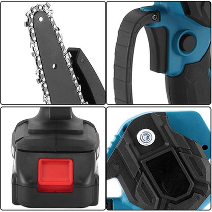 Mini Drujba electrica portabila, 2 acumulatori de 48V, lama de 15.5 CM și 2 lanțuri incluse