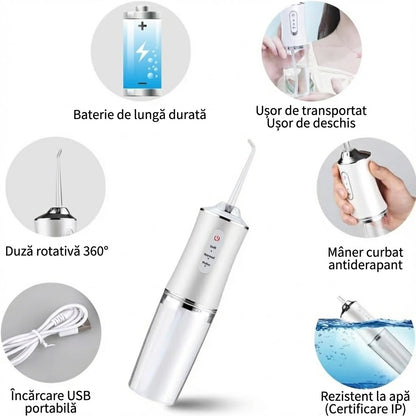 Irigator Bucal – Elimină mirosurile neplăcute din gură (4 duze gratuite)