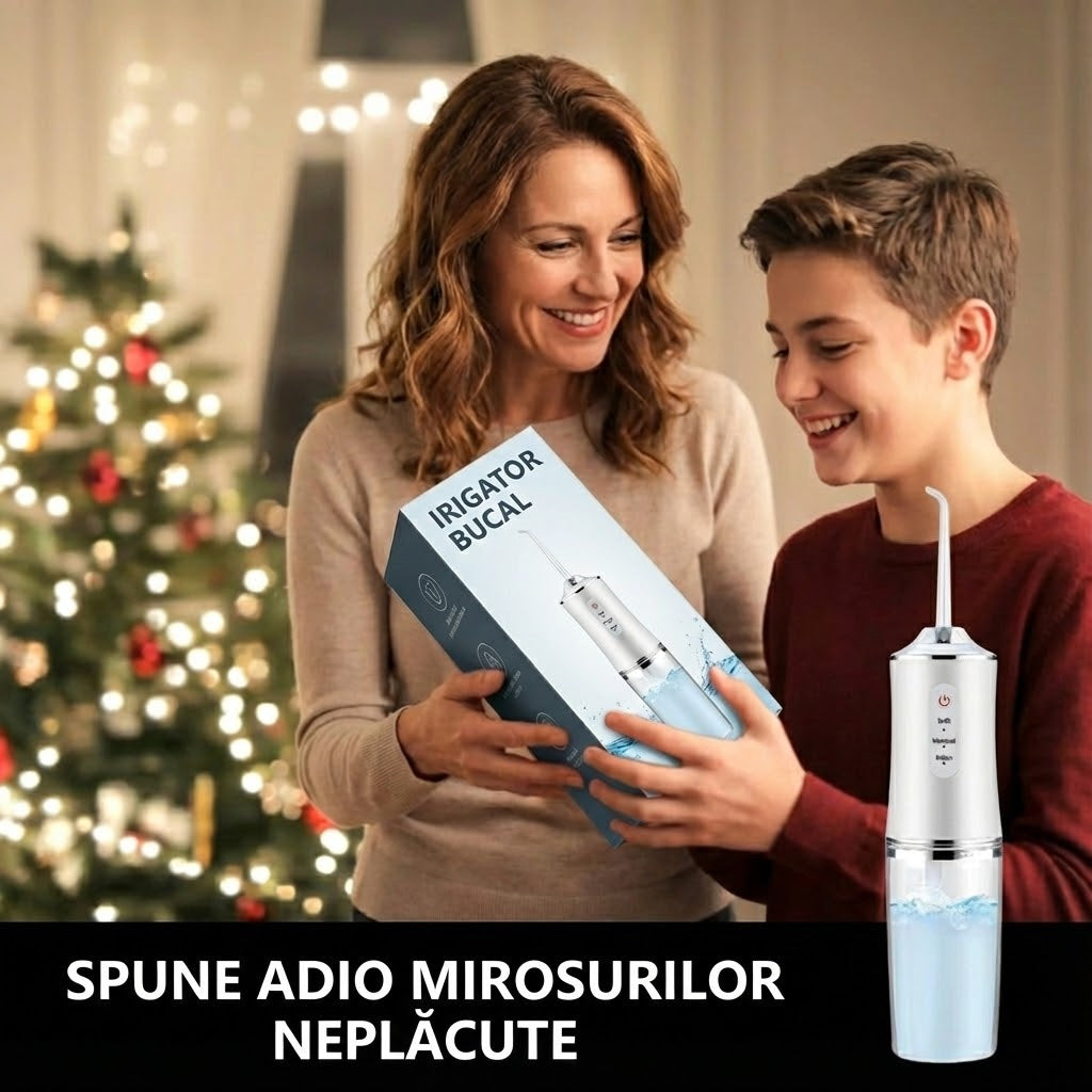 Irigator Bucal – Elimină mirosurile neplăcute din gură (4 duze gratuite)